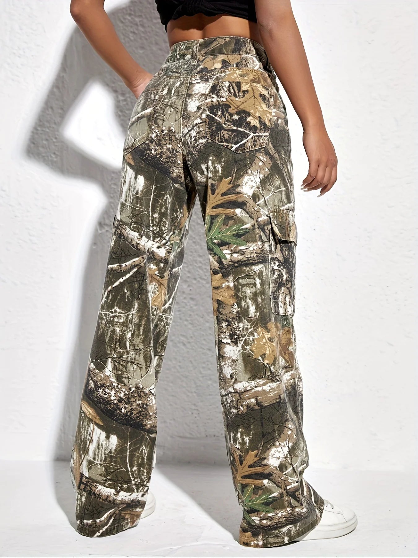 Women's Printed Loose Denim Trousers